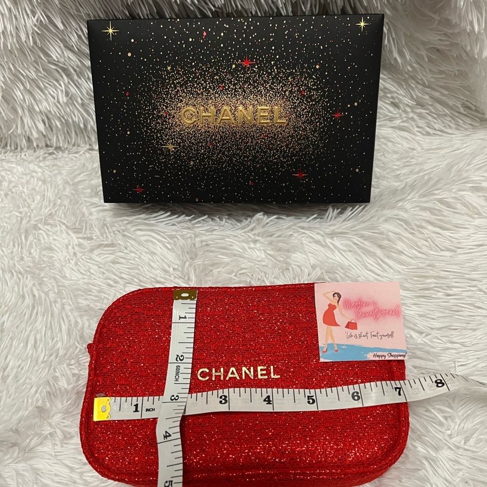 Chanel Red Holiday Pouch - Picture 3 of 5